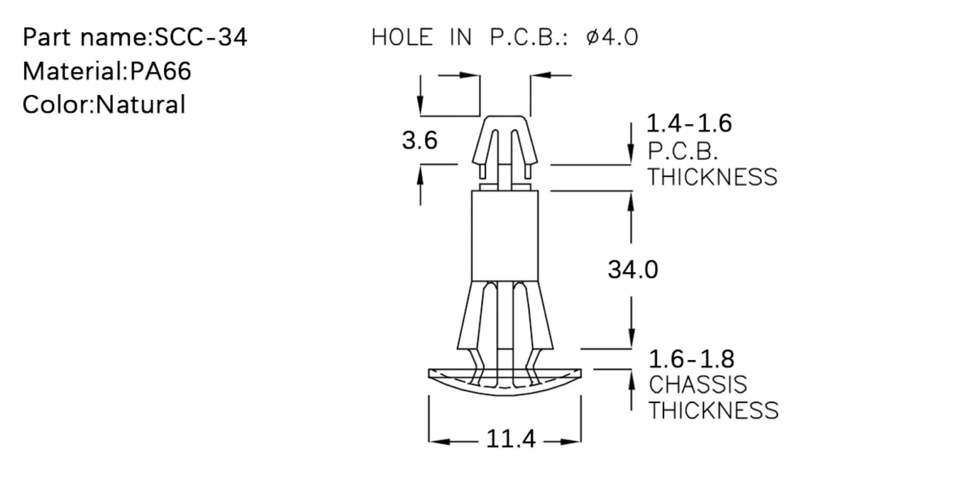  PCB Standoff SCC-34